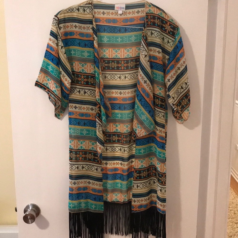 Aztec-inspired LuLaRoe Fringe Kimono